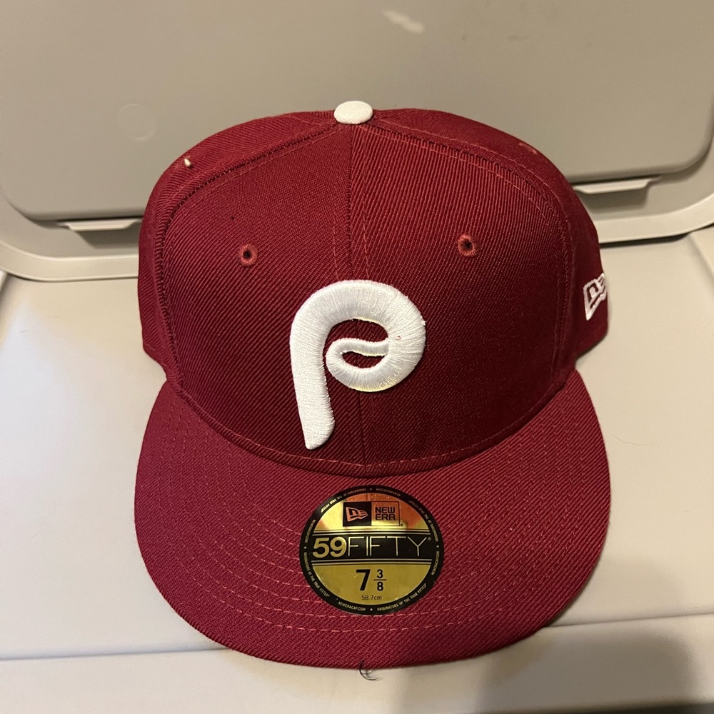 New Era Burgundy Fitted Hat with White Logo
